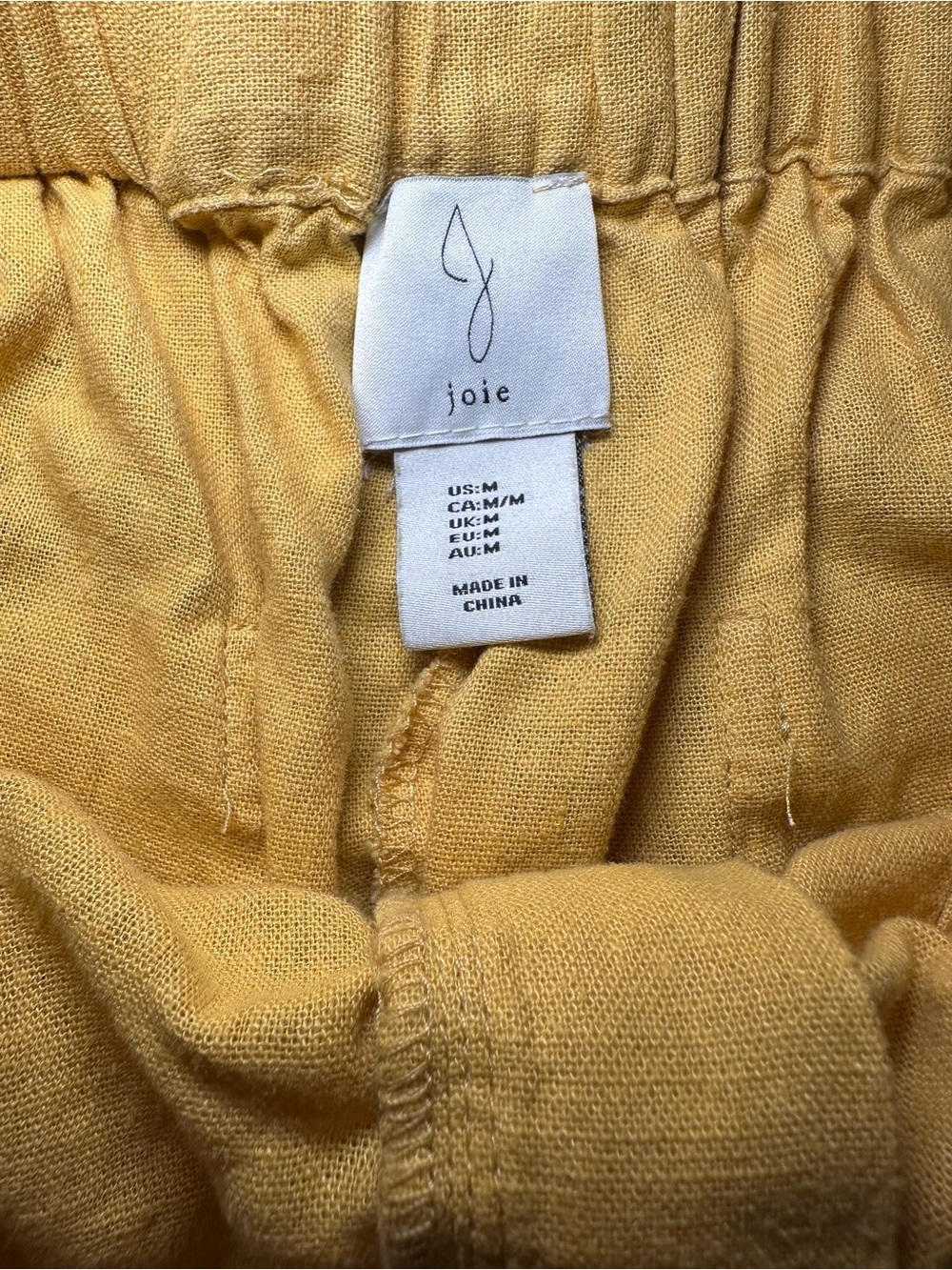 Joie Mustard Yellow Linen Blend Wide Leg Cropped Pants High Rise Size M - Picture 7 of 8